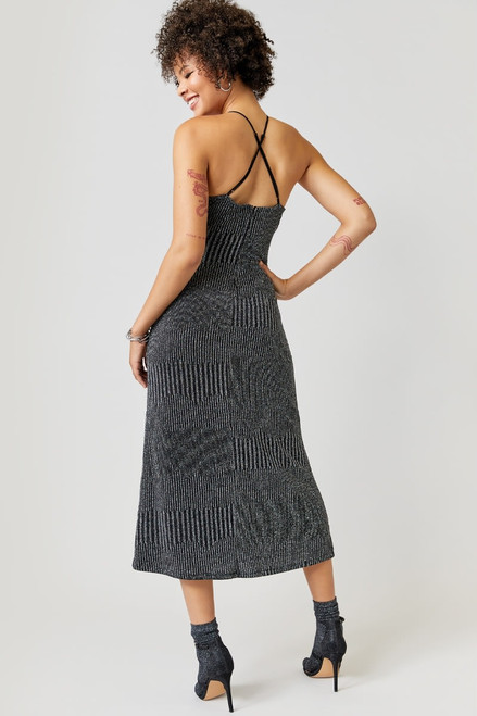 Riley Cutout Glitter Knit Midi Dress