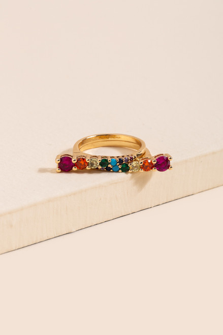 Stephanie Multi-Colored Ring Set