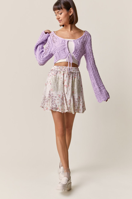 Marie Floral Godet Mini Skirt