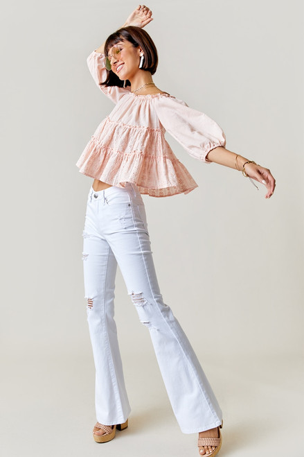 Andy Eyelet Off The Shoulder Top