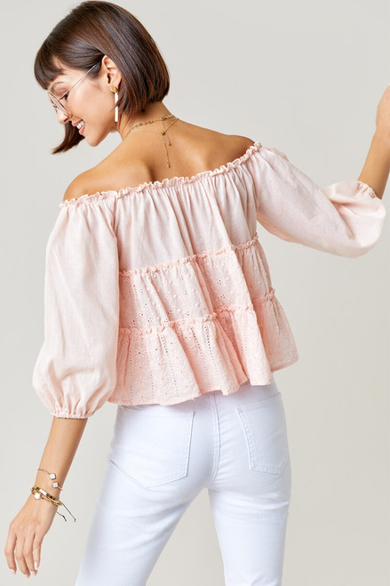 Andy Eyelet Off The Shoulder Top