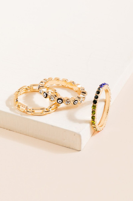 Collette Evil Eye Ring Set