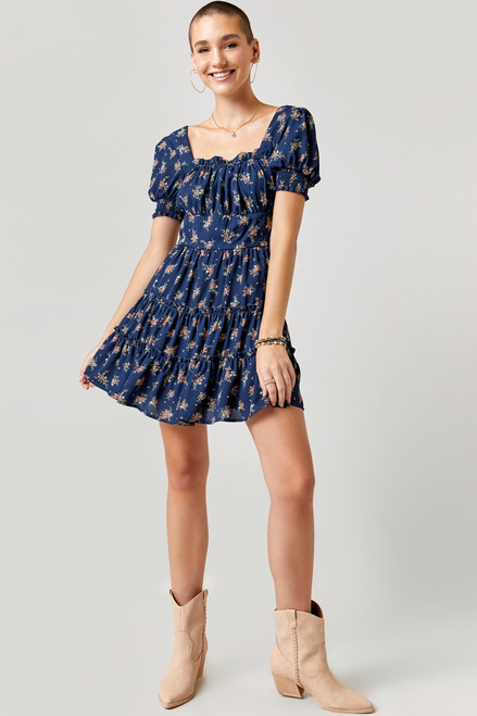 Sophia Floral Tiered Mini Dress