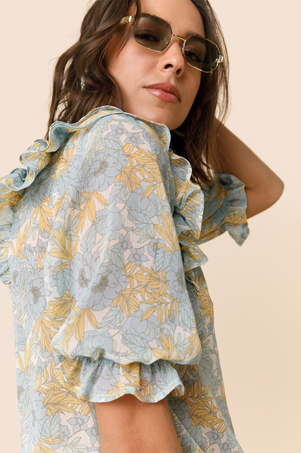 Shellie Floral Ruffled Blouse