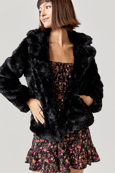 Crissie Button Front Faux Fur Coat