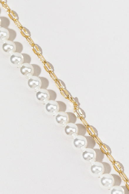 Stephany Pearl Chain Layered Bracelet