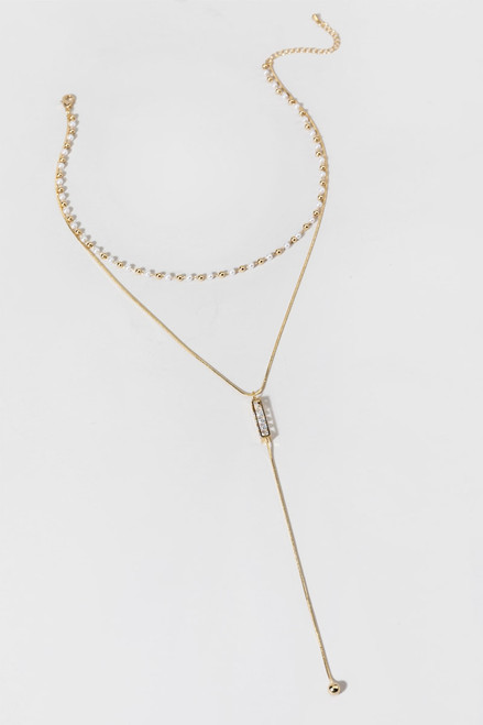 Toni Layered Pearl Cage Pendant Necklace