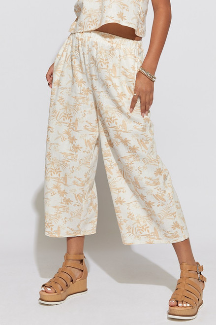 Hello Franki Cropped Linen Pants for girls