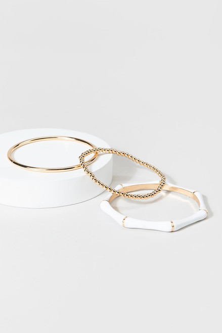 Selena Bamboo Enamel Bracelet Set