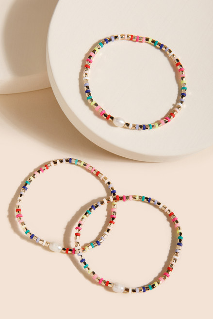 Daphne Pearl Multi-Colored Bracelet Set