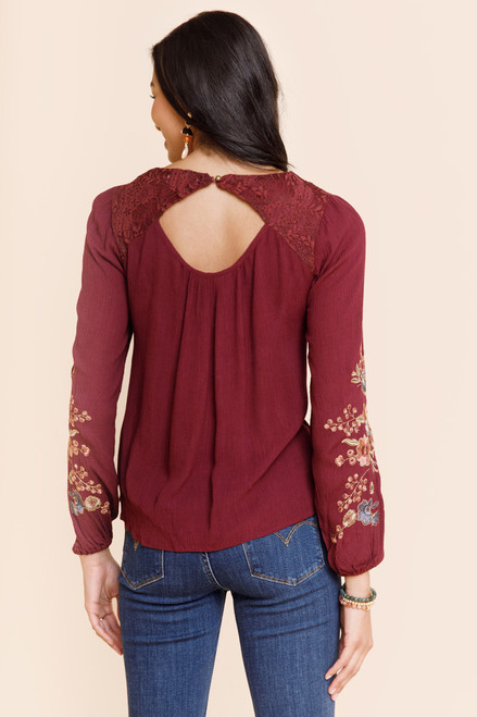 Cindy Embroidered Long Sleeve Blouse