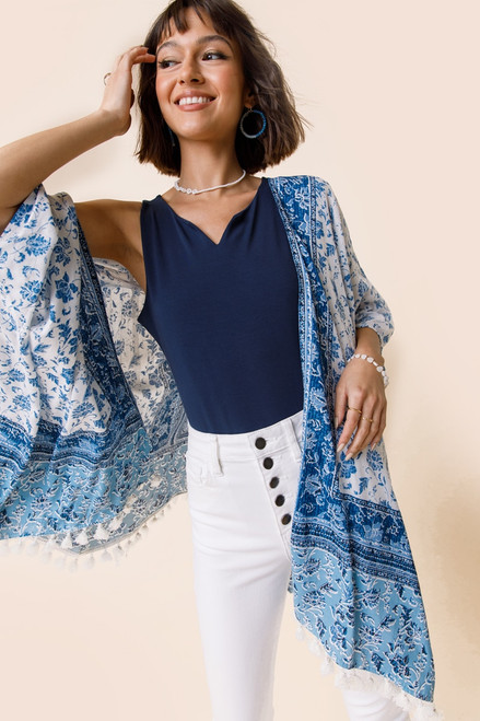 Elle Paisley Tassel Kimono