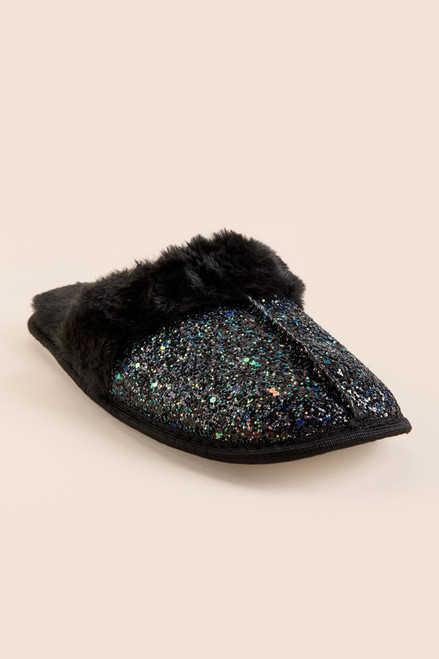 Kelsey Holographic Glitter Slippers
