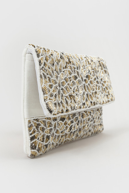 Leanne Floral Beaded Clutch