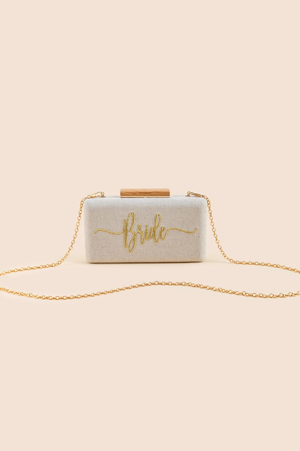 Bride Embroidered Hardcase Clutch