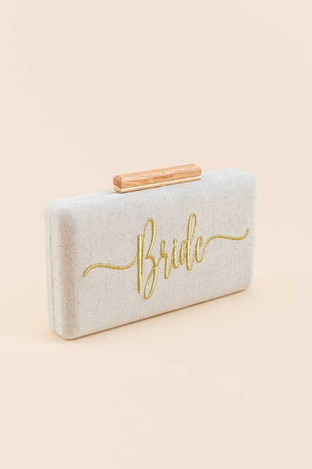 Bride Embroidered Hardcase Clutch