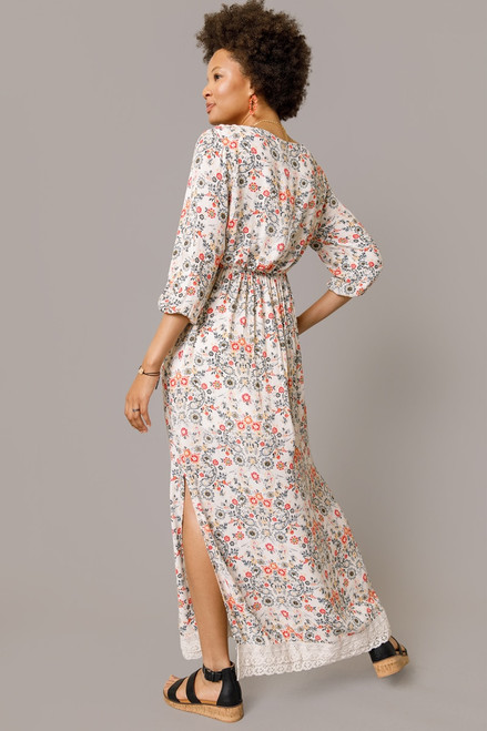 Lauren Crochet Trim Floral Maxi Dress