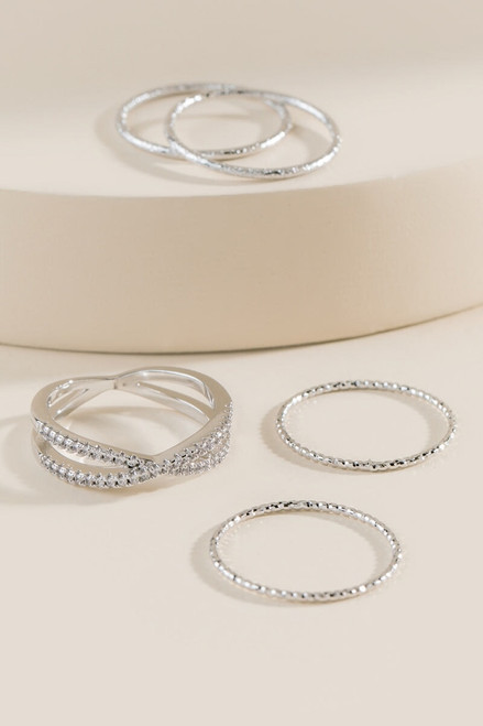 Carrie Silver Ring Set