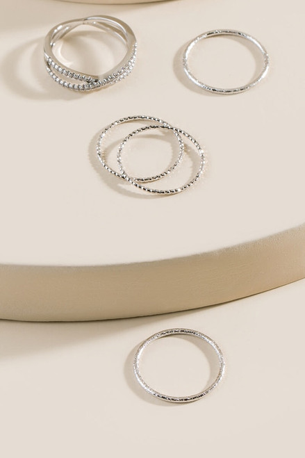 Carrie Silver Ring Set