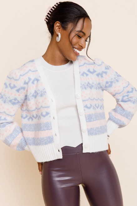 Symone Cropped Fairisle Cardigan