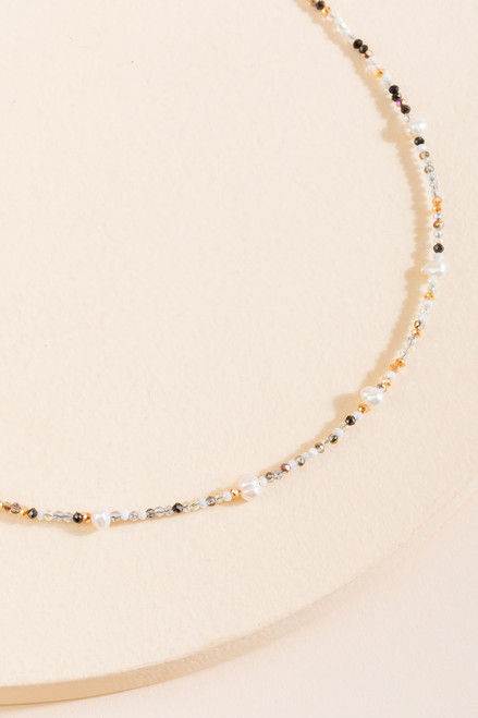 Lauren Beaded Pearl Choker Necklace