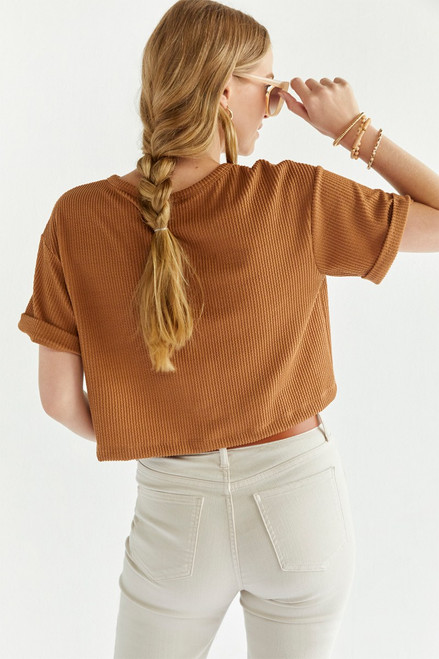 Becca Boxy Soft Rib Knit Tee