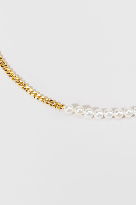 Ella Asymmetrical Pearl Chain Necklace