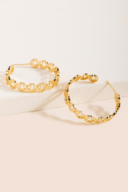 Stephanie Smiley Face Hoop Earrings