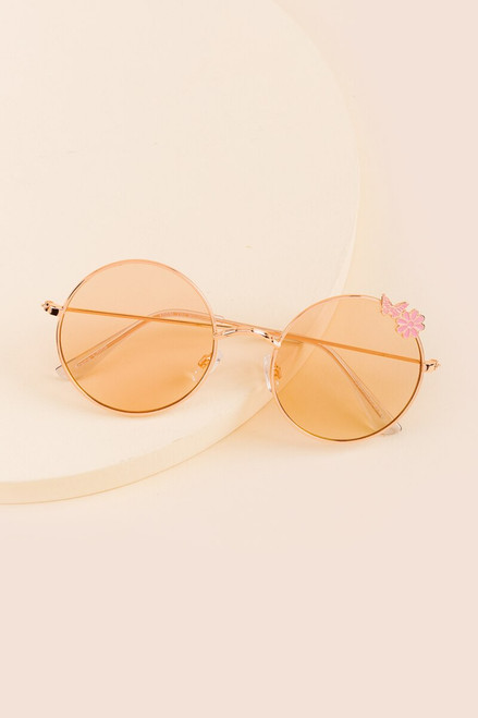 Daphne Flower Butterfly Round Sunglasses