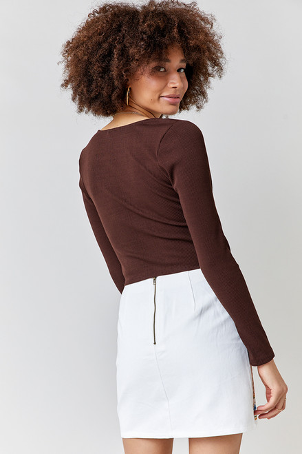 Everly Twist Front Ribbed Top