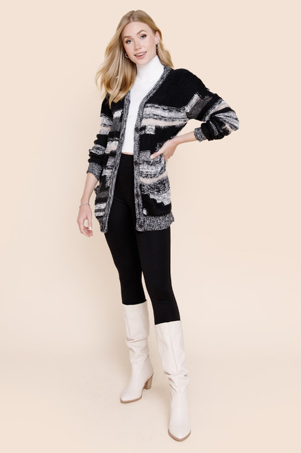 Holly Abstract Color Block Cardigan