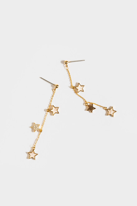 Nadia CZ Star Charms Linear Earrings