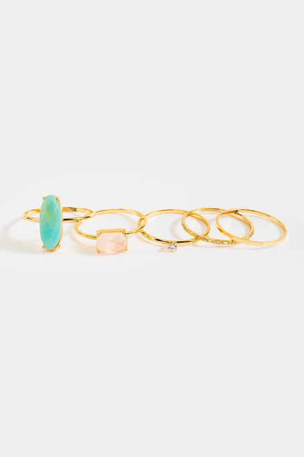 Beatrice Semi-Precious Stone Ring Set