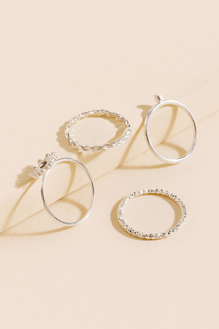 Talia CZ Flower Ring Set