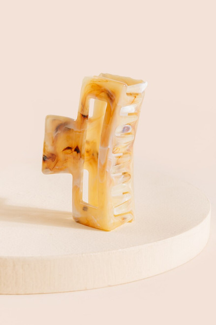 Jasmine Marble Rectangle Claw Clip