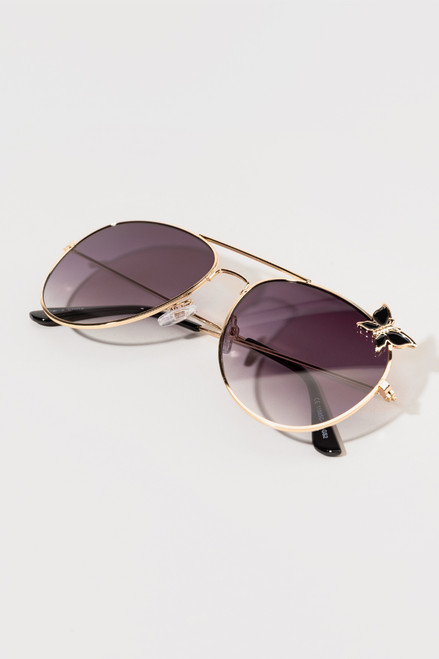 Lana Metal Butterfly Accent Sunglasses