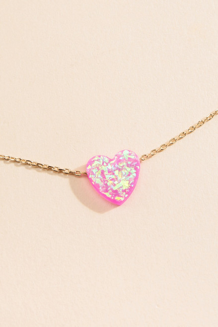 Kennedy Fire Opal Heart Necklace