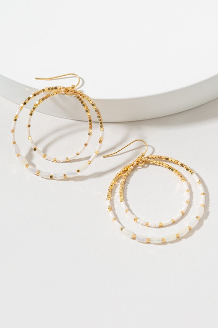 Deanne Glass Bead Circle Drop Earrings