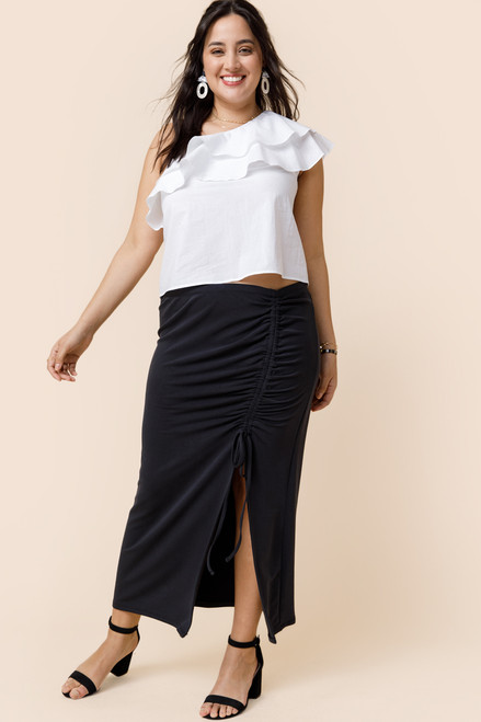 Kelly Cinched Side Midi Skirt