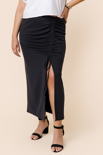 Kelly Cinched Side Midi Skirt