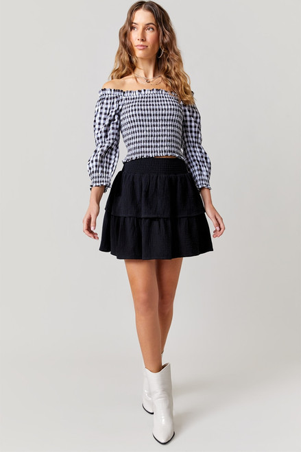 Tanya Tiered Gauze Mini Skirt