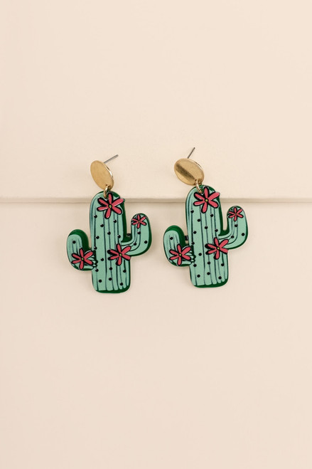 Amber Cacti Drop Earrings