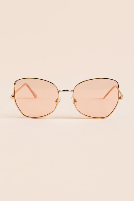 Lena Pink Lens Aviator Sunglasses