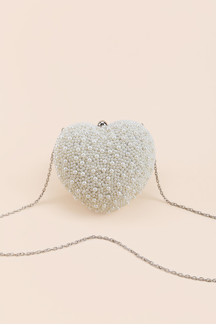 Karen Heart Shaped Pearl Mini Clutch