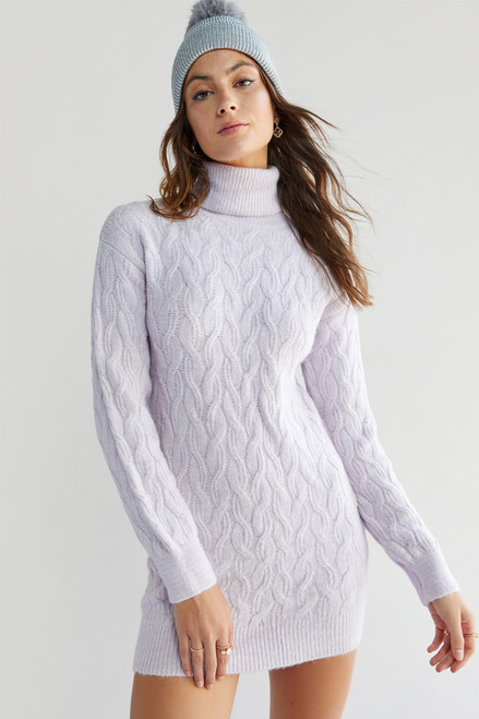 Camila Cable Knit Sweater Mini Dress