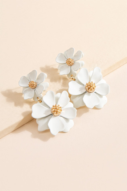 Dana Painted Flower Drop Earrings