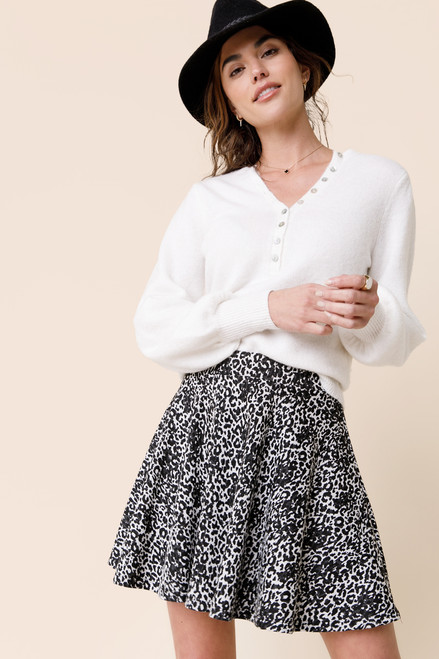 Trisha Leopard Flippy Mini Skirt