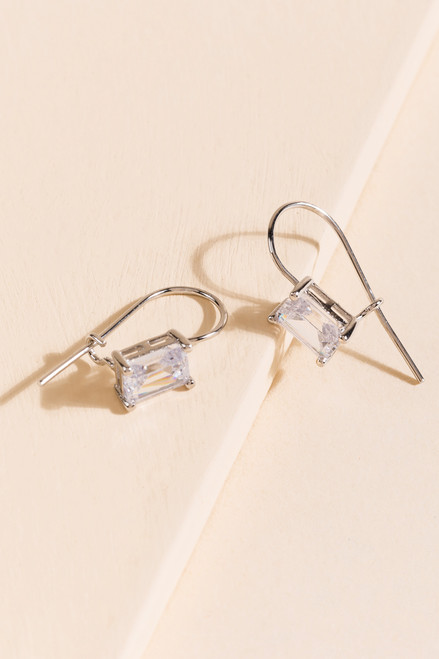Jewels Rectangle Baguette Mini Drop Earrings