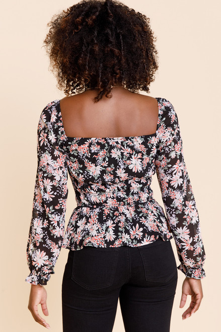 Chrissy Long Sleeve Floral Top