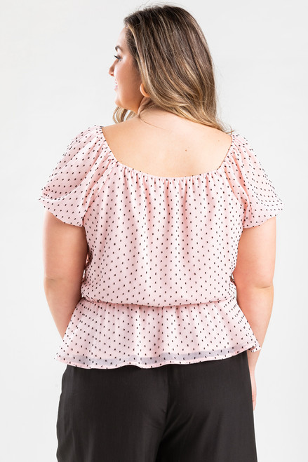 Emily Polka Dot Surplice Blouse